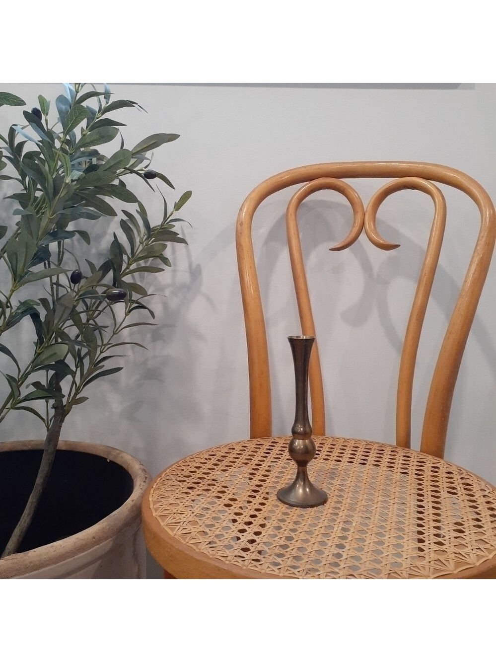 Vintage Brass Minimalist Bud Vase/ Taper Candle Holder
